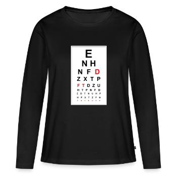 Citation de test de vue - T-shirt manches longues Premium bio Femme - noir - Devant - Julia (174cm)