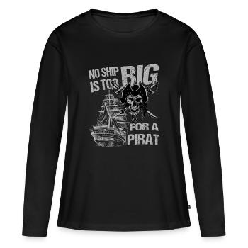 Pirate avec bateau et sabre - T-shirt manches longues Premium bio Femme - noir - Devant - Julia (174cm)
