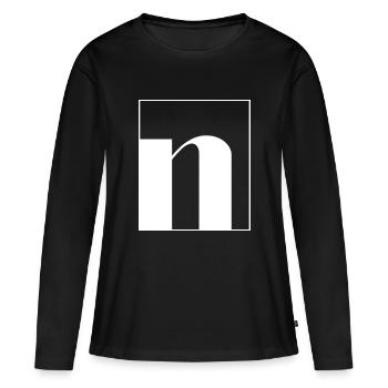 Lettre alphabet n - T-shirt manches longues Premium bio Femme - noir - Devant - Julia (174cm)