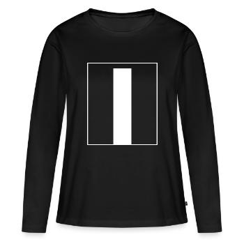 Lettre alphabet l - T-shirt manches longues Premium bio Femme - noir - Devant - Julia (174cm)