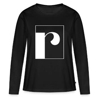 Letter alphabet r - Women's Premium Organic Long Sleeve Shirt - black - Front - Julia (174cm)
