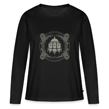 Vaisseau spatial Hermitage Torregarcia - T-shirt manches longues Premium bio Femme - noir - Devant - Julia (174cm)