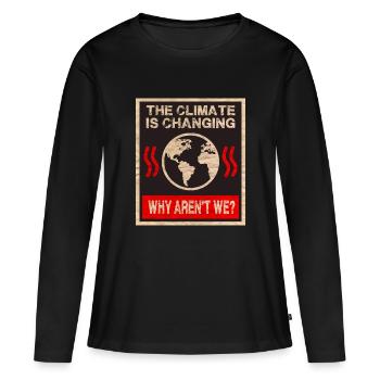 Changement climatique - T-shirt manches longues Premium bio Femme - noir - Devant - Julia (174cm)