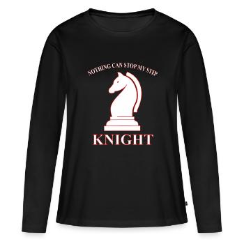 ÉCHECS DE CHEVALIER - T-shirt manches longues Premium bio Femme - noir - Devant - Julia (174cm)