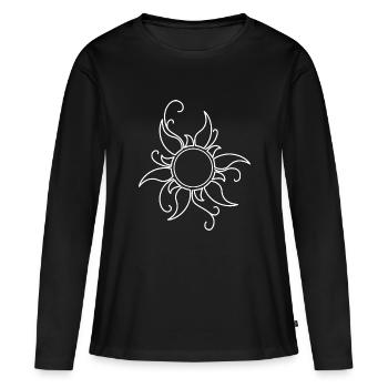 soleil flamboyant blanc - T-shirt manches longues Premium bio Femme - noir - Devant - Julia (174cm)