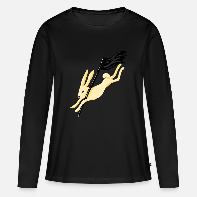 RABBIT - Frauen Premium Bio Langarmshirt - Schwarz