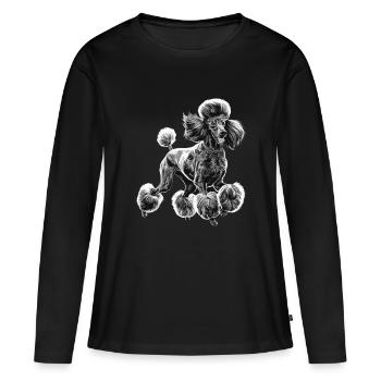 Pudel Diva - Frauen Premium Bio Langarmshirt - Schwarz - Vorne - Julia (174cm)