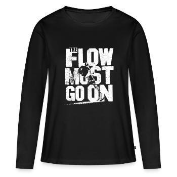 L’amour du hockey – Le flux continue - T-shirt manches longues Premium bio Femme - noir - Devant - Julia (174cm)