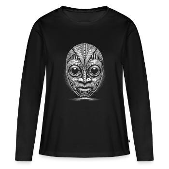 Masque - T-shirt manches longues Premium bio Femme - noir - Devant - Julia (174cm)