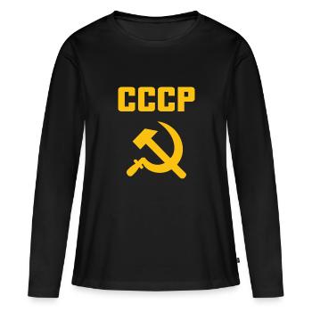 Soviet - Marteau et faucille Union soviétique - Communiste - T-shirt manches longues Premium bio Femme - noir - Devant - Julia (174cm)