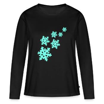 flocon de neige - T-shirt manches longues Premium bio Femme - noir - Devant - Julia (174cm)