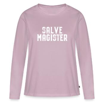 Salve Magister Latin Saying Latin Teacher School - Women's Premium Organic Long Sleeve Shirt - dusky pink - Front - Julia (174cm)
