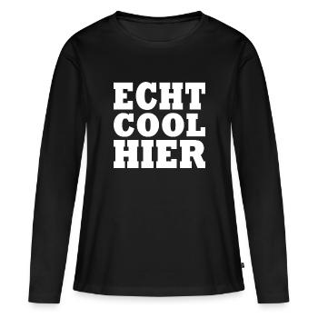 Echt cool hier - Frauen Premium Bio Langarmshirt - Schwarz - Vorne - Julia (174cm)