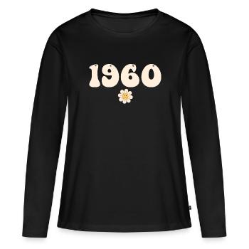 1960 - Cadeau né en 1960 - T-shirt manches longues Premium bio Femme - noir - Devant - Julia (174cm)