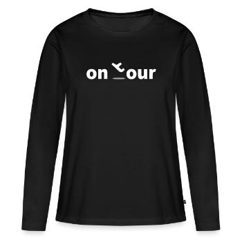 On Tour - Frauen Premium Bio Langarmshirt - Schwarz - Vorne - Julia (174cm)