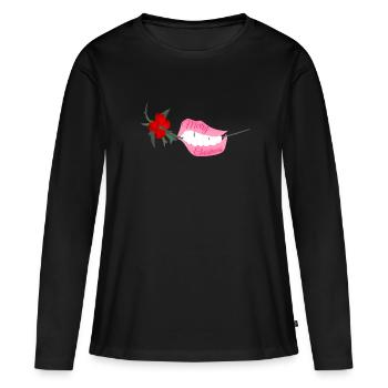 Joyeux Noël - T-shirt manches longues Premium bio Femme - noir - Devant - Julia (174cm)
