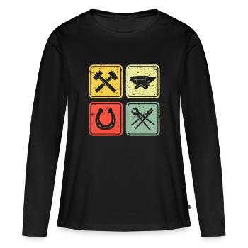 Farrier blacksmith horseshoe - Women's Premium Organic Long Sleeve Shirt - black - Front - Julia (174cm)