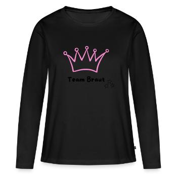 Team Braut - Frauen Premium Bio Langarmshirt - Schwarz - Vorne - Julia (174cm)