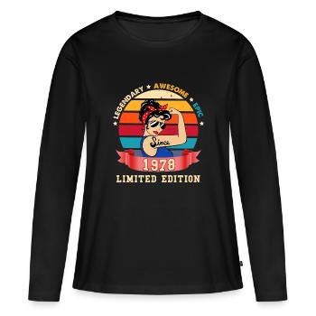 Oui Je Suis Une Légende Cadeau Anniversaire 1978 - T-shirt manches longues Premium bio Femme - noir - Devant - Julia (174cm)