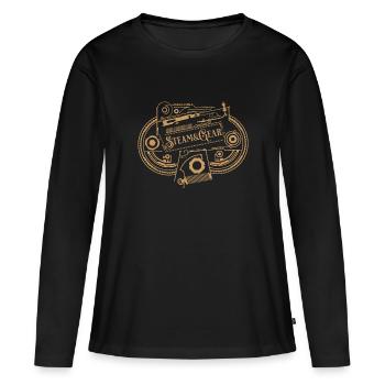 Viktorianisches Steampunk Design - Frauen Premium Bio Langarmshirt - Schwarz - Vorne - Julia (174cm)
