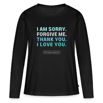 Ho'oponopono - Frauen Premium Bio Langarmshirt - Schwarz - Vorne - Julia (174cm)