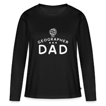 Géographe Papa Géographe Géographie Géographie - T-shirt manches longues Premium bio Femme - noir - Devant - Julia (174cm)