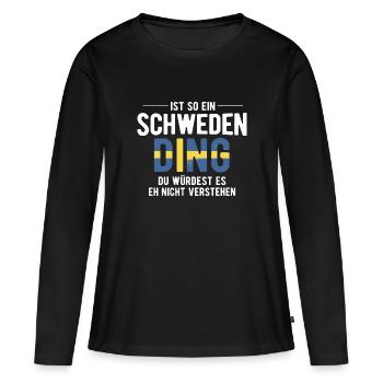 Ist So Ein Schweden Ding Schweden - Frauen Premium Bio Langarmshirt - Schwarz - Vorne - Julia (174cm)