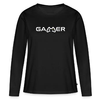 Gamer - Women's Premium Organic Long Sleeve Shirt - black - Front - Julia (174cm)