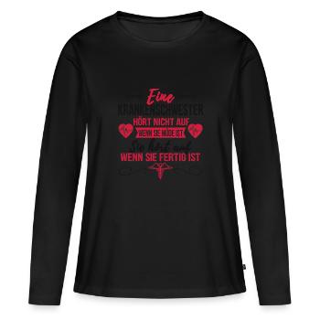Krankenschwester Superheldin - Frauen Premium Bio Langarmshirt - Schwarz - Vorne - Julia (174cm)