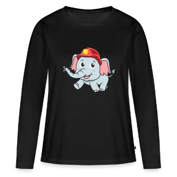 Brigade de pompiers Sweet Elephant - T-shirt manches longues Premium bio Femme - noir - Devant - Julia (174cm)