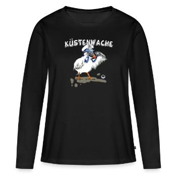 moewe kuestenwache1 - Frauen Premium Bio Langarmshirt - Schwarz - Vorne - Julia (174cm)