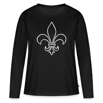 Lys blanc - T-shirt manches longues Premium bio Femme - noir - Devant - Julia (174cm)