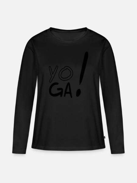 Joga - Frauen Premium Bio Langarmshirt - Schwarz