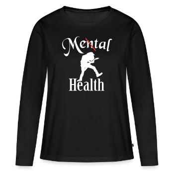 Santé des métaux - T-shirt manches longues Premium bio Femme - noir - Devant - Julia (174cm)