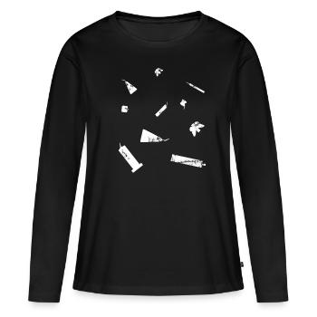 Pyro Collection - Frauen Premium Bio Langarmshirt - Schwarz - Vorne - Julia (174cm)