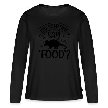 Faune Animale Opossum Envie de nourriture Faune - T-shirt manches longues Premium bio Femme - noir - Devant - Julia (174cm)