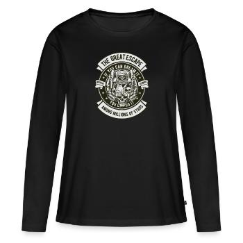 Astronaut Totenkopf Space - Frauen Premium Bio Langarmshirt - Schwarz - Vorne - Julia (174cm)