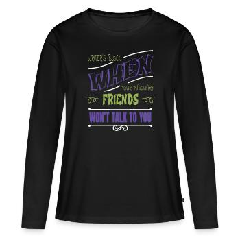 Auteurs cool littéraire génial livres de blog amusants - T-shirt manches longues Premium bio Femme - noir - Devant - Julia (174cm)