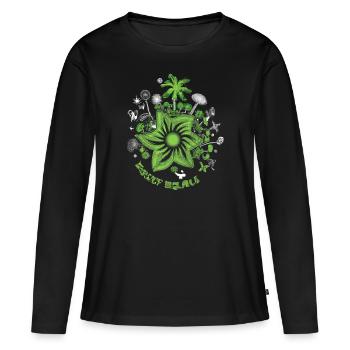 Vision durable - T-shirt manches longues Premium bio Femme - noir - Devant - Julia (174cm)