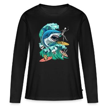 Feeding frenzy - Women's Premium Organic Long Sleeve Shirt - black - Front - Julia (174cm)