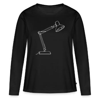 Schreibtisch Lampe Zeichnung - Frauen Premium Bio Langarmshirt - Schwarz - Vorne - Julia (174cm)