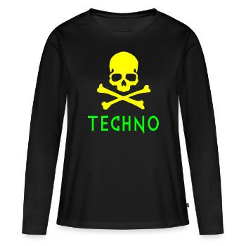 Os techno - T-shirt manches longues Premium bio Femme - noir - Devant - Julia (174cm)