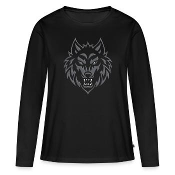 Loup 2024 01 - T-shirt manches longues Premium bio Femme - noir - Devant - Julia (174cm)