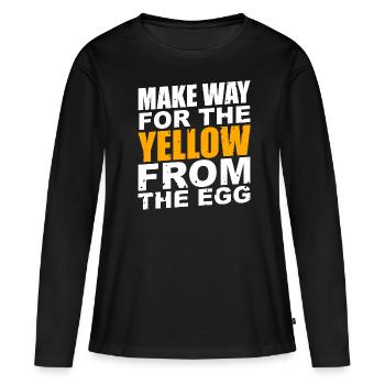 Le jaune de l’œuf - T-shirt manches longues Premium bio Femme - noir - Devant - Julia (174cm)