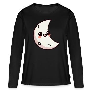 lune - T-shirt manches longues Premium bio Femme - noir - Devant - Julia (174cm)