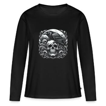 Crescent's Embrace - Women's Premium Organic Long Sleeve Shirt - black - Front - Julia (174cm)