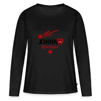 Johnny forever - T-shirt manches longues Premium bio Femme - noir - Devant - Julia (174cm)