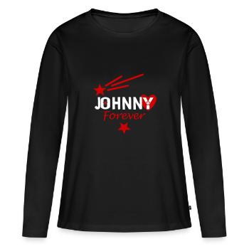 Johnny forever - T-shirt manches longues Premium bio Femme - noir - Devant - Julia (174cm)