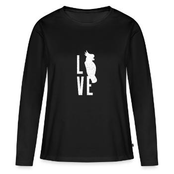 Vogel Heimische Vögel Singvogel Kakadu Geschenk - Frauen Premium Bio Langarmshirt - Schwarz - Vorne - Julia (174cm)