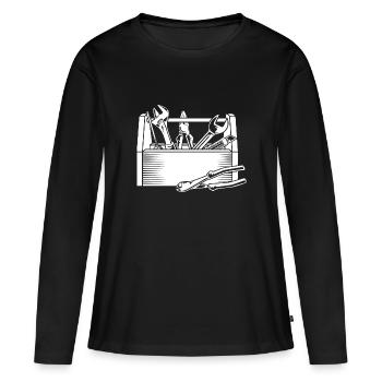 Mechaniker - Frauen Premium Bio Langarmshirt - Schwarz - Vorne - Julia (174cm)